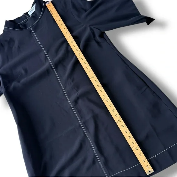 MM LaFleur The Kinsley Dress Everyday Crepe Black Contrast Stitching NWT Size 18 - Picture 8 of 11